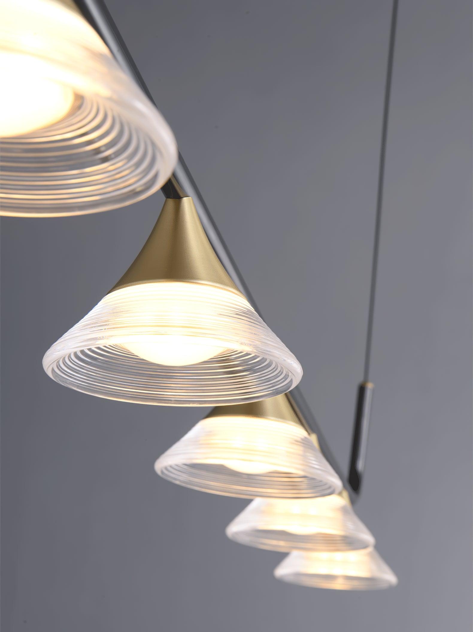 Lyra Mid Century Moderne Laiton Suspension Lumière