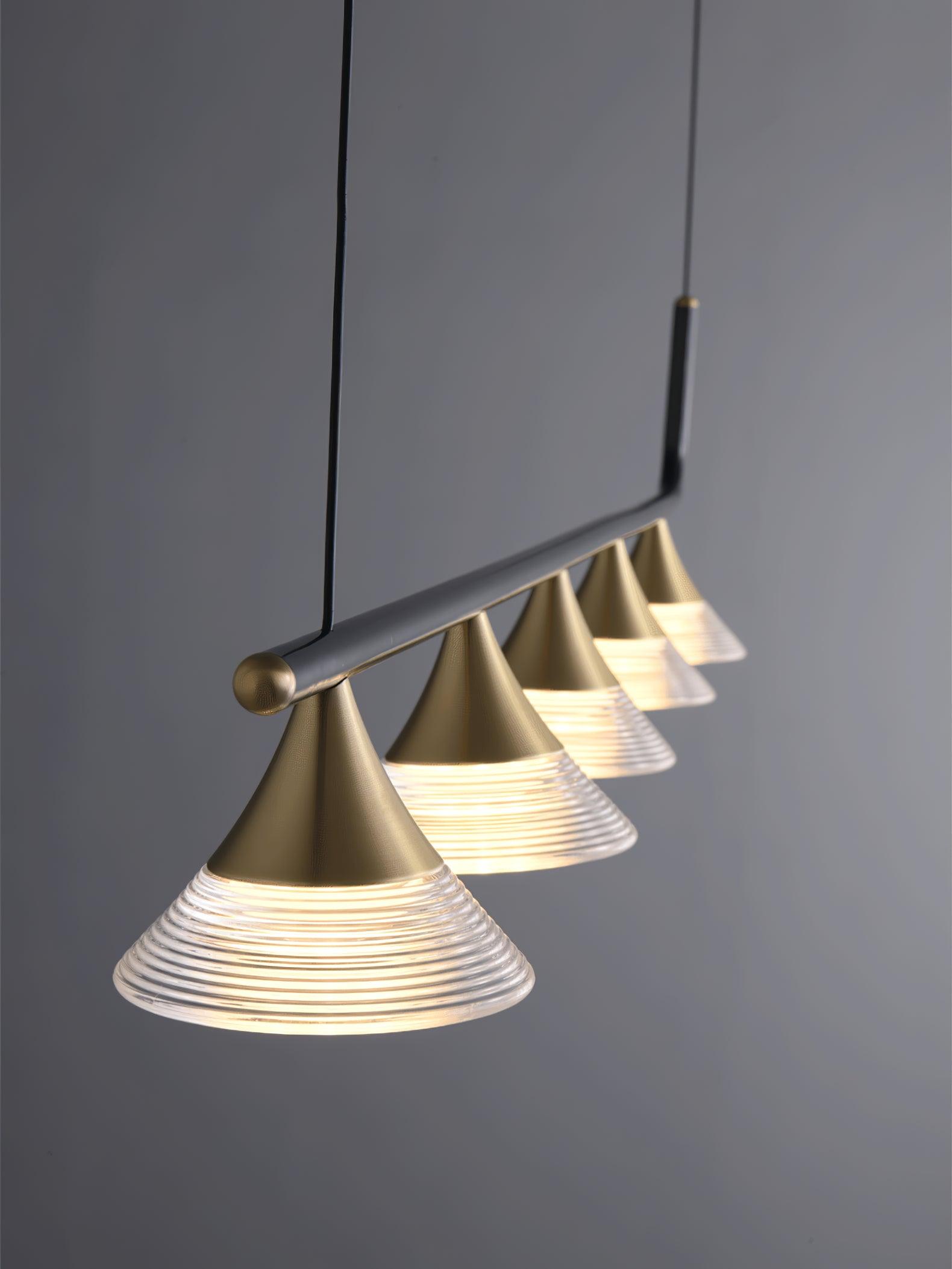 Lyra Mid Century Moderne Laiton Suspension Lumière