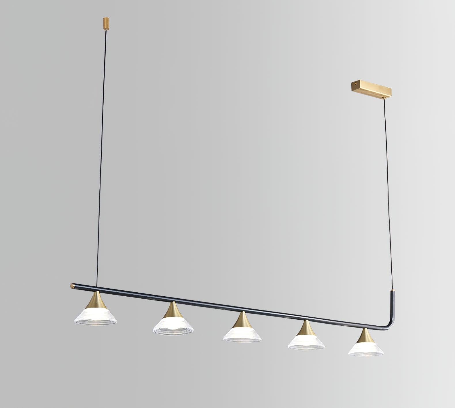 Lyra Mid Century Moderne Laiton Suspension Lumière