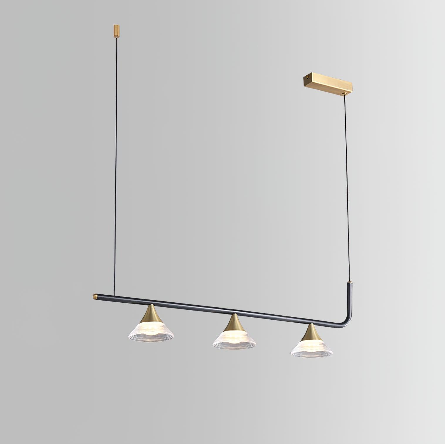 Lyra Mid Century Moderne Laiton Suspension Lumière