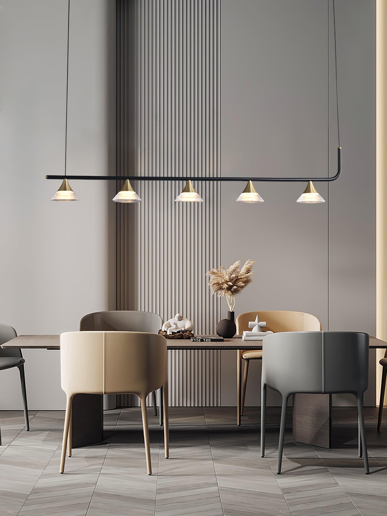 Lyra Mid Century Moderne Laiton Suspension Lumière