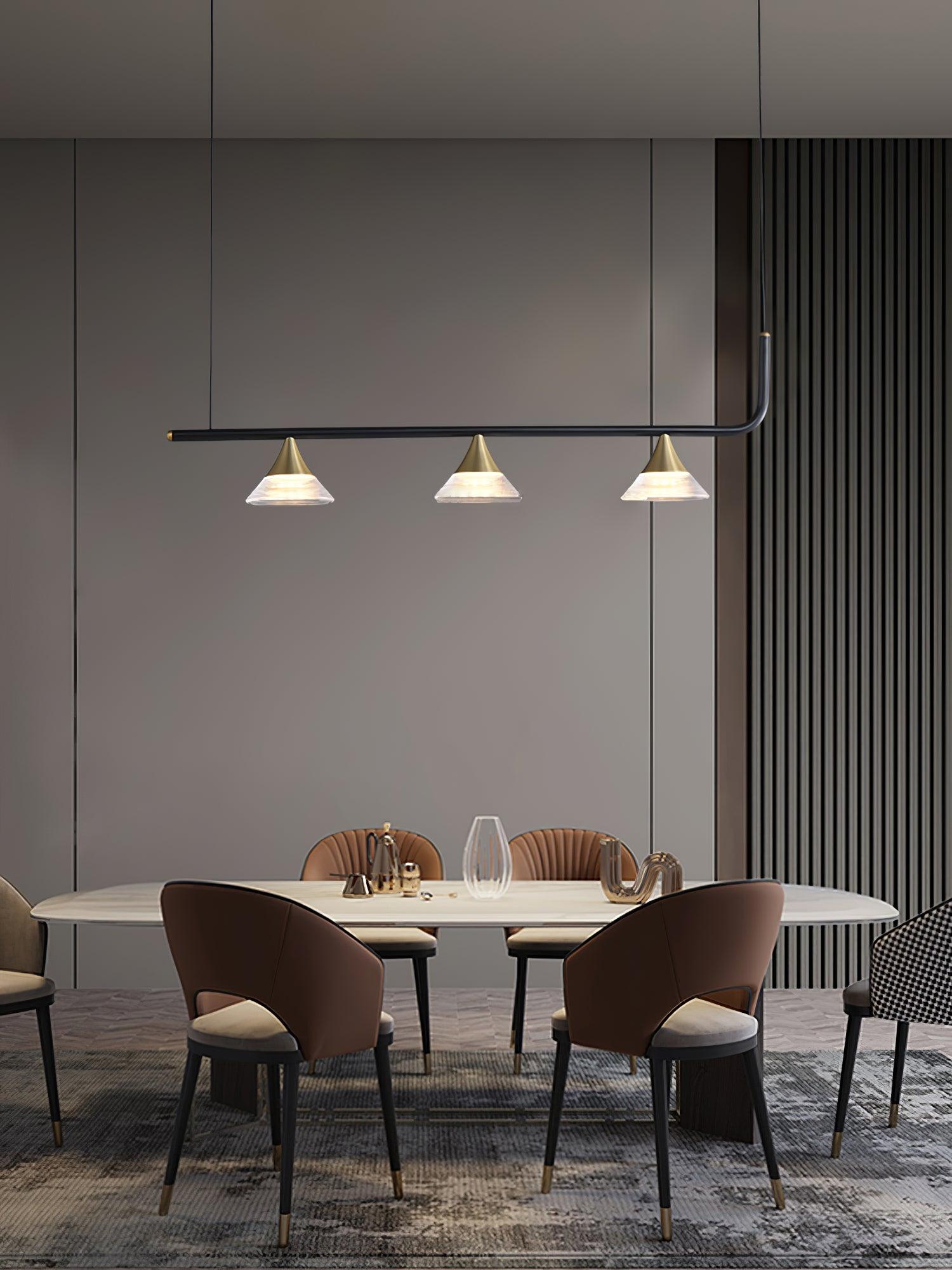 Lyra Mid Century Moderne Laiton Suspension Lumière