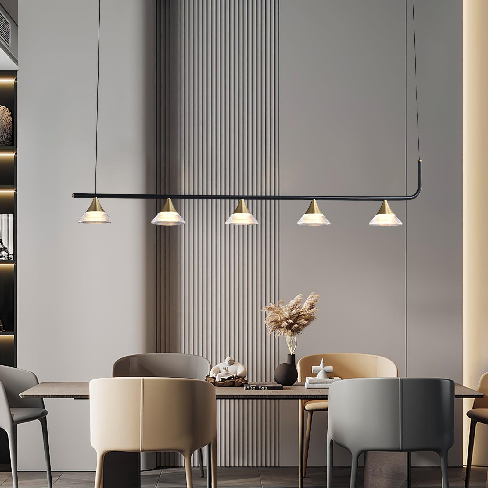 Lyra Mid Century Moderne Laiton Suspension Lumière