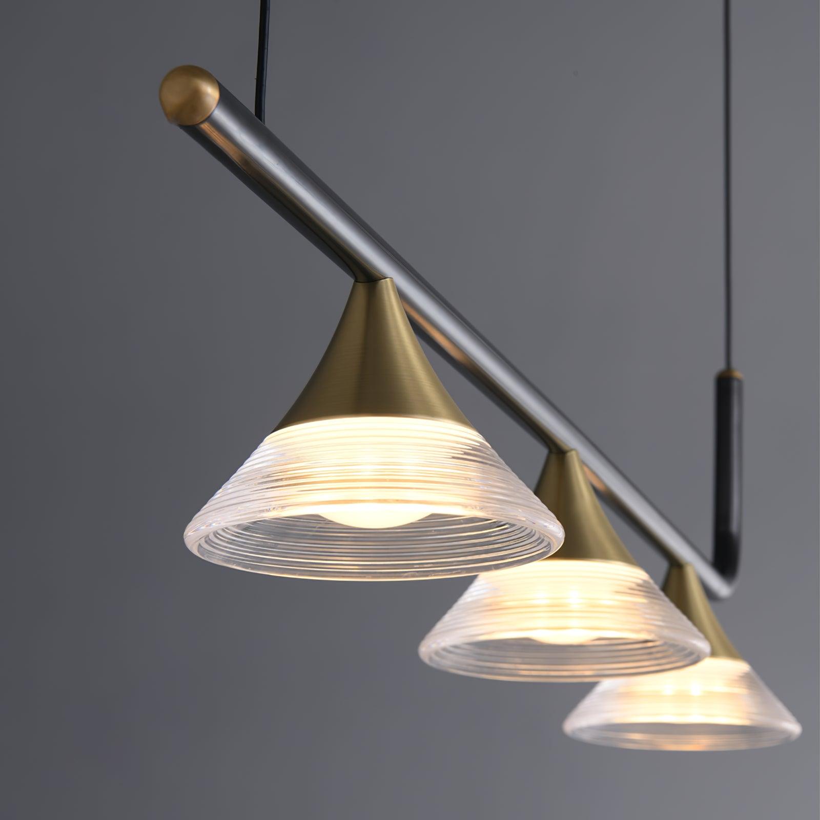 Lyra Mid Century Moderne Laiton Suspension Lumière