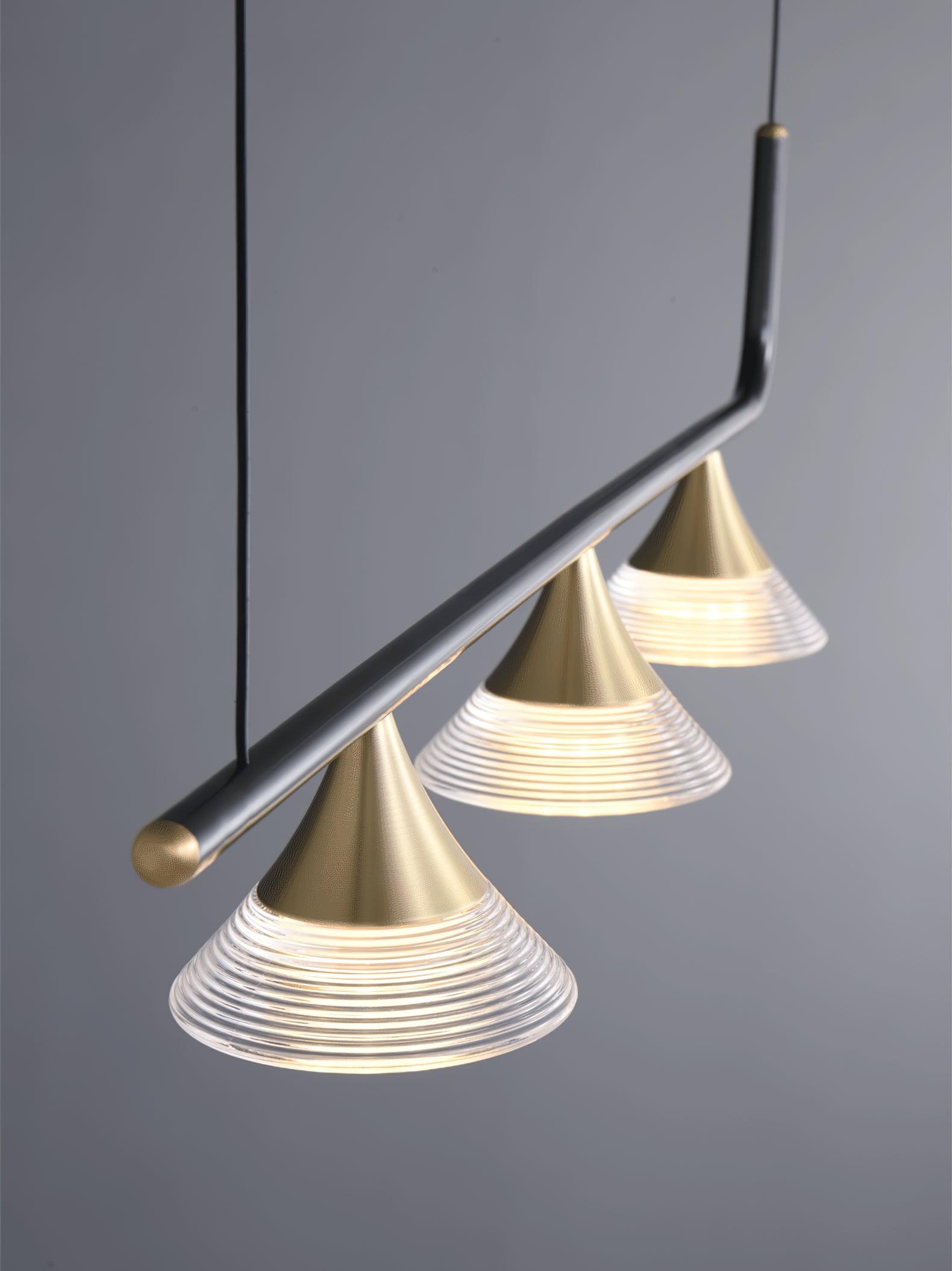 Lyra Mid Century Moderne Laiton Suspension Lumière