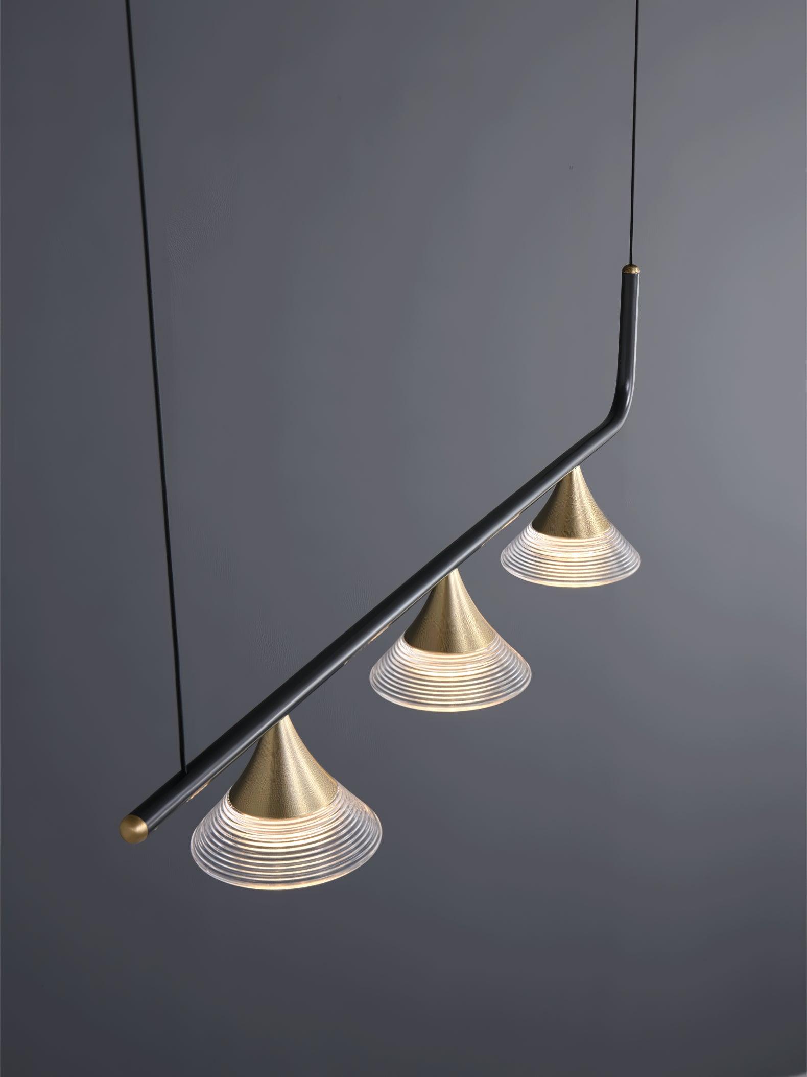 Lyra Mid Century Moderne Laiton Suspension Lumière