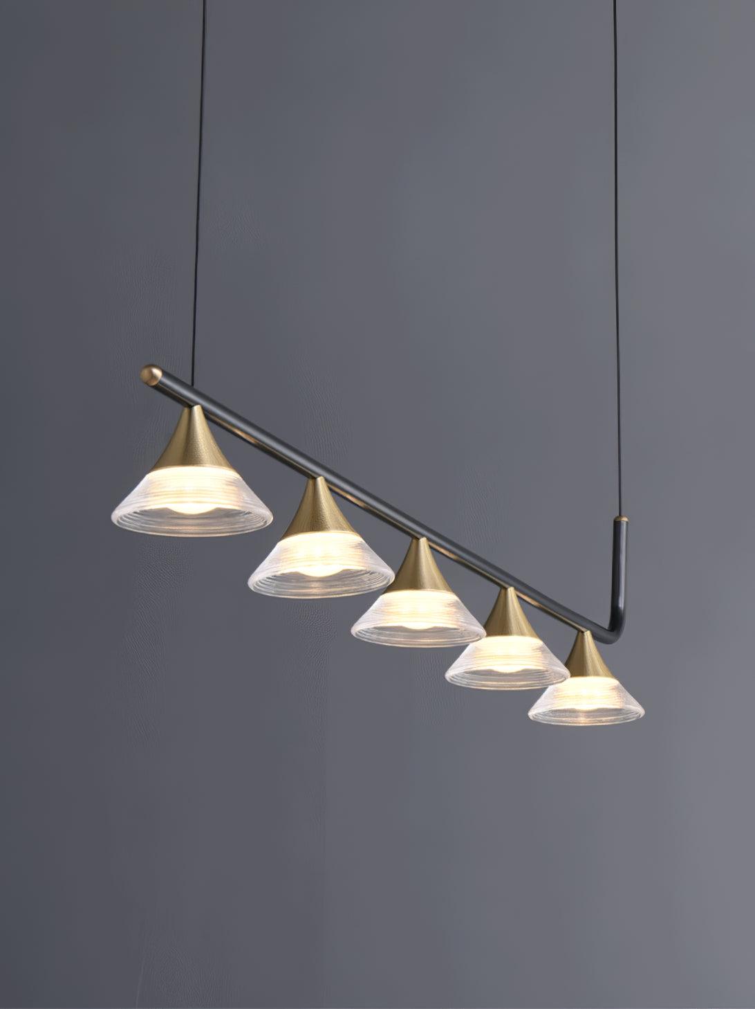 Lyra Mid Century Moderne Laiton Suspension Lumière