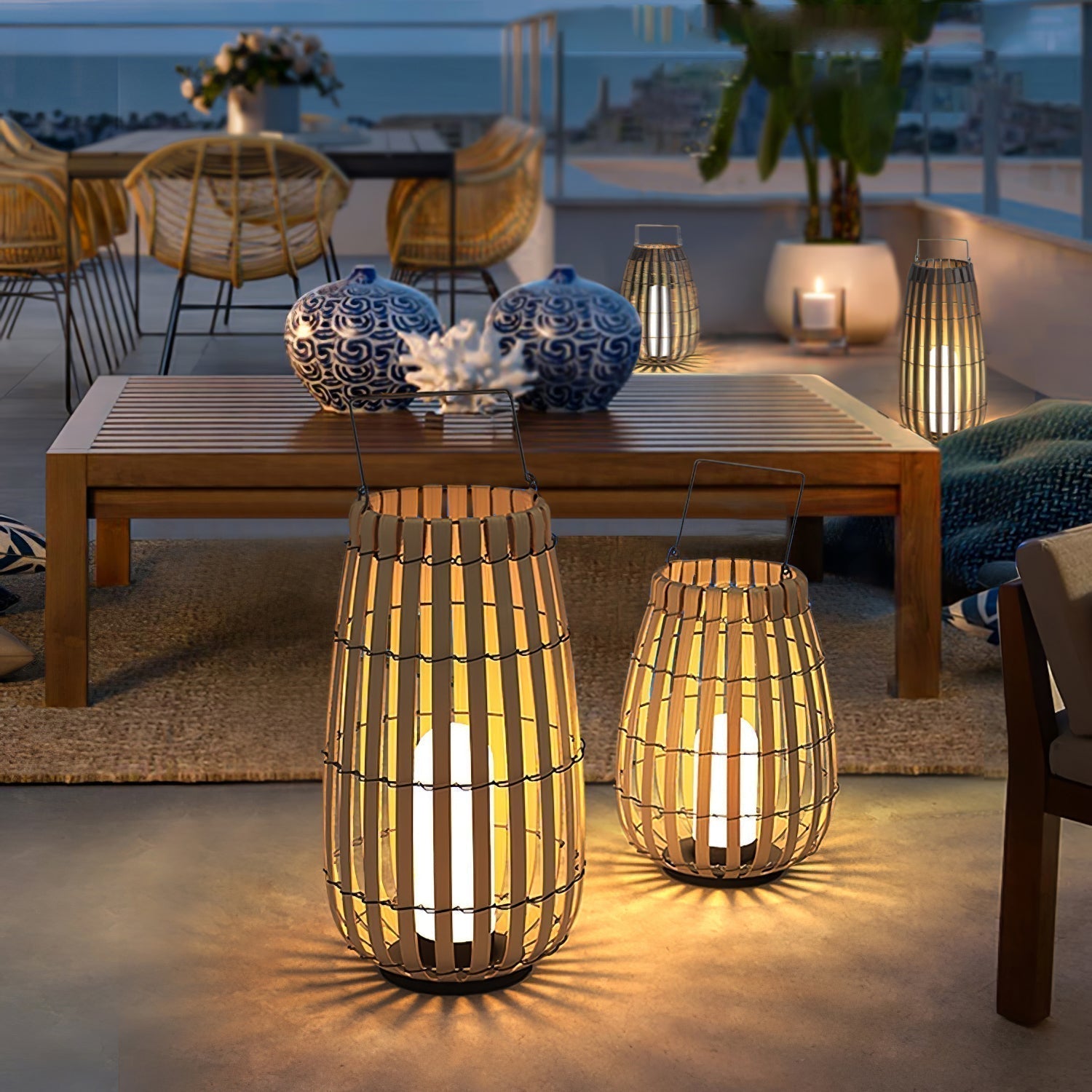Veshael Lampe Extérieure Lanterne Tressée Tropic