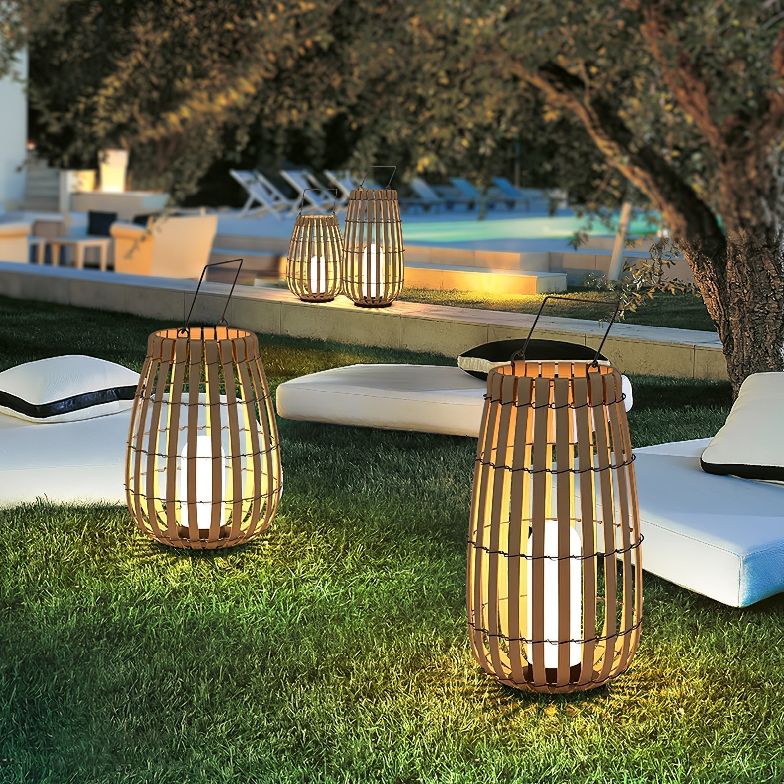 Veshael Lampe Extérieure Lanterne Tressée Tropic