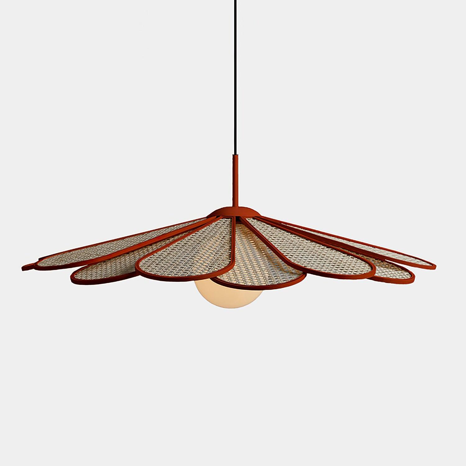 Luma Suspension Abat-jour Pétale Rattan
