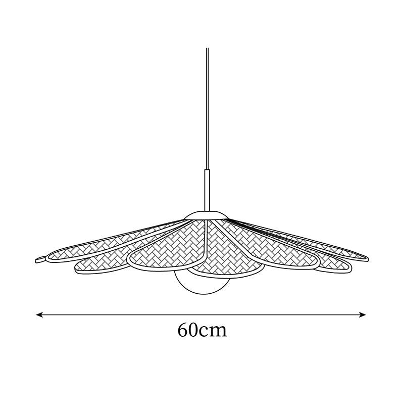Luma Suspension Abat-jour Pétale Rattan