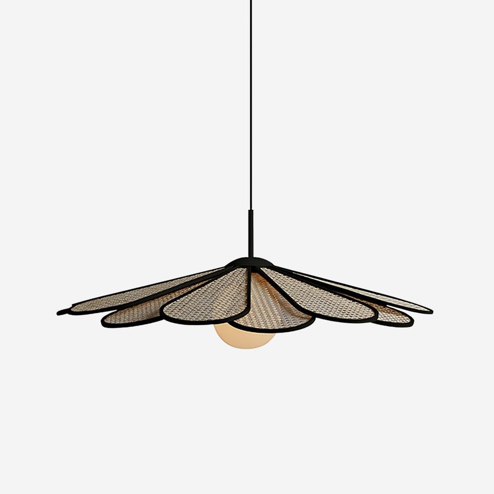 Luma Suspension Abat-jour Pétale Rattan