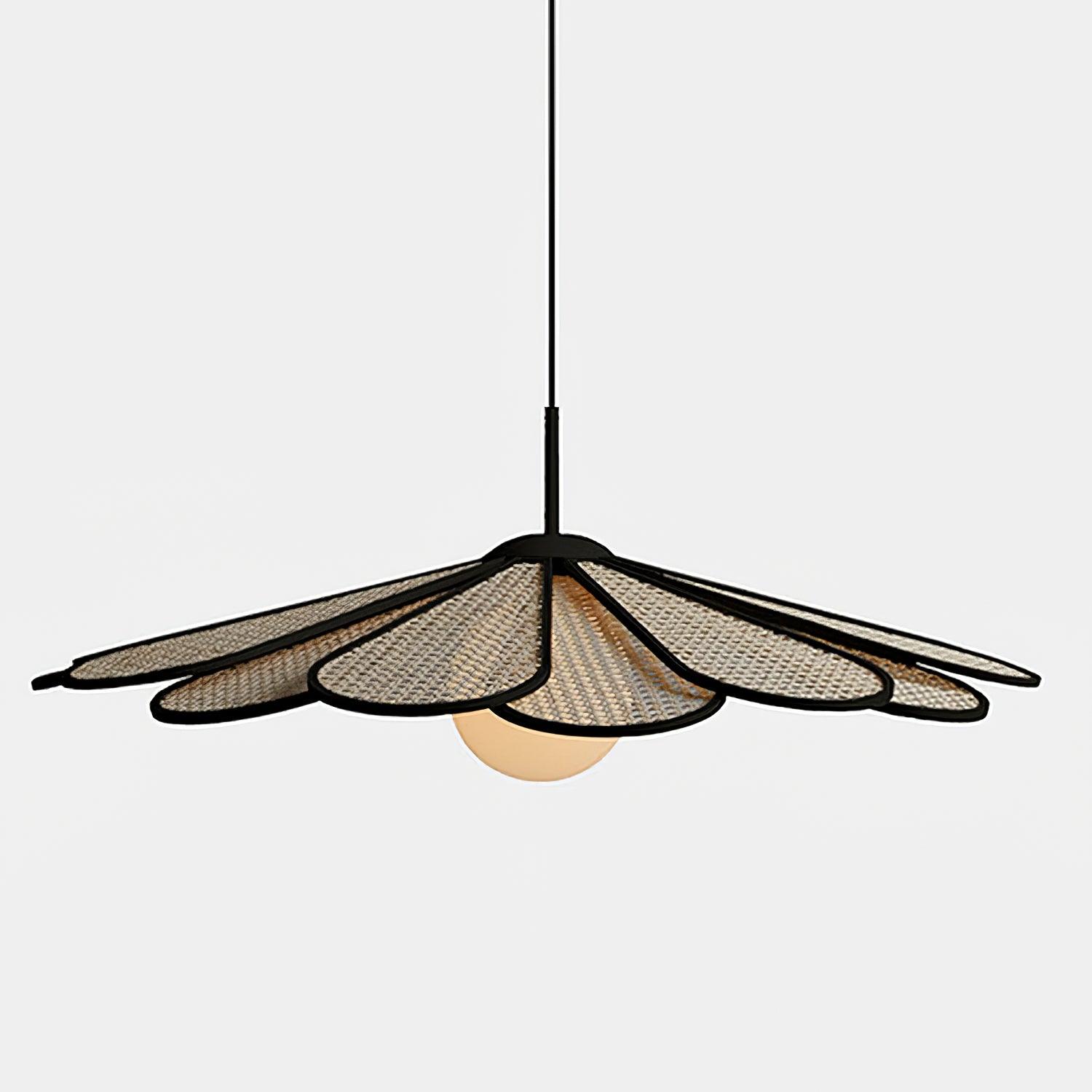 Luma Suspension Abat-jour Pétale Rattan