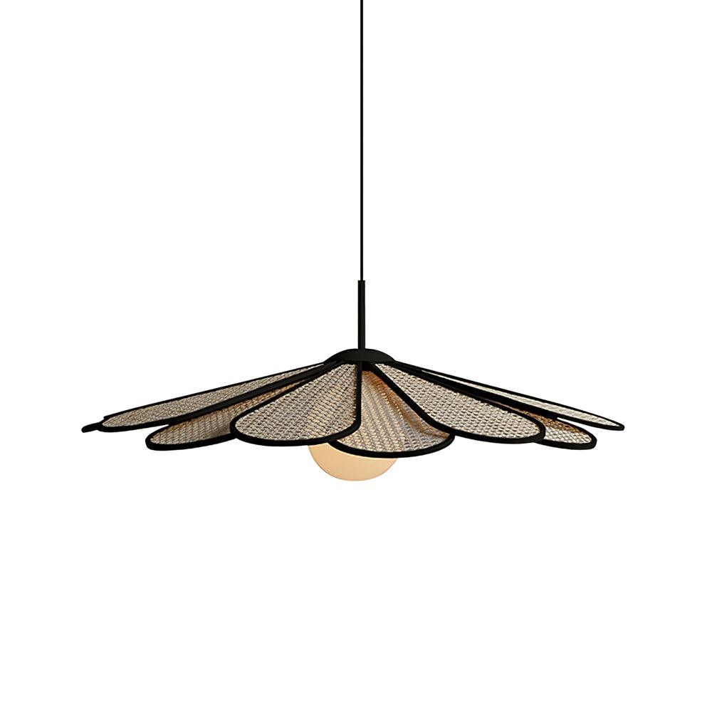 Luma Suspension Abat-jour Pétale Rattan