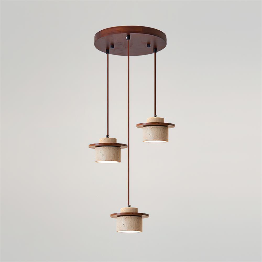 Lunara Ensemble de Lampes Suspendues Travertin