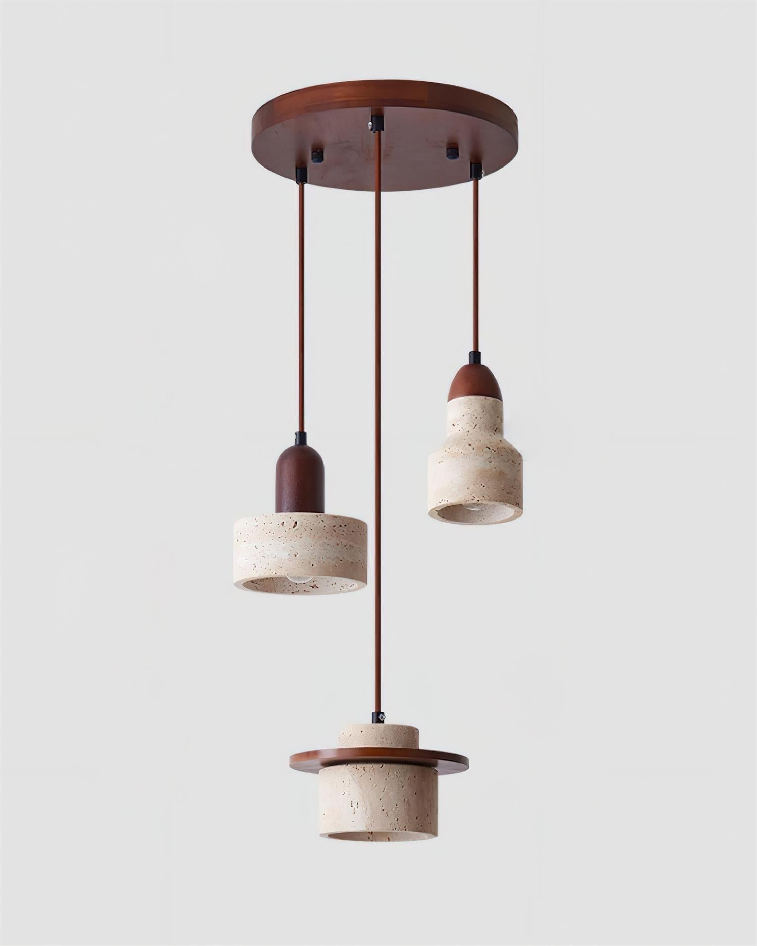 Lunara Ensemble de Lampes Suspendues Travertin