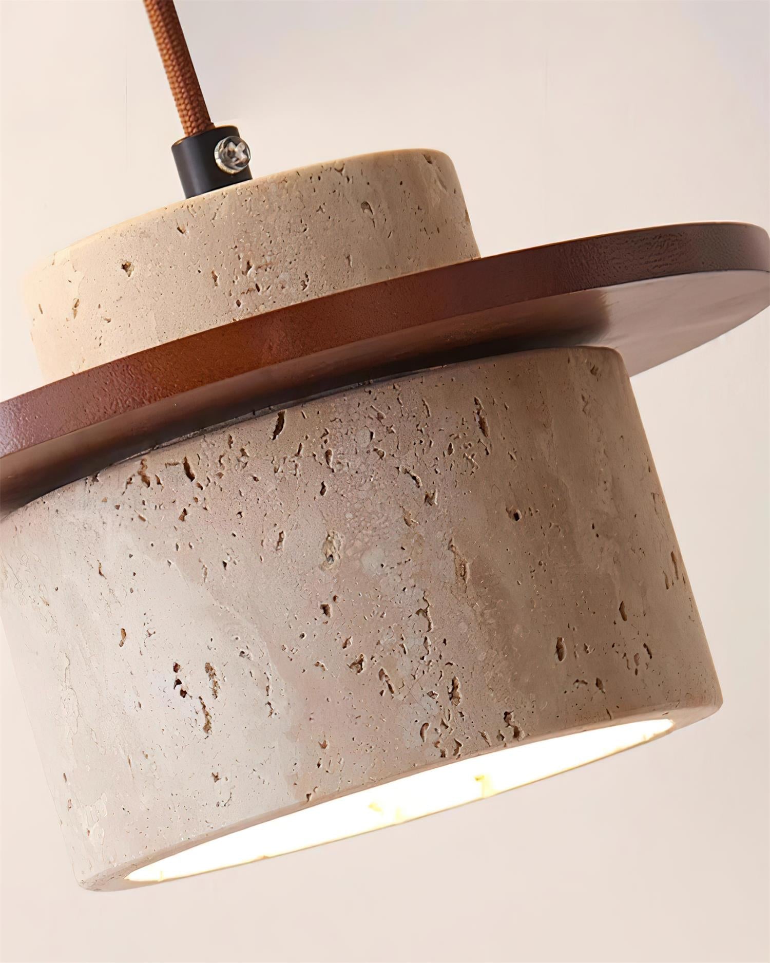 Lunara Ensemble de Lampes Suspendues Travertin