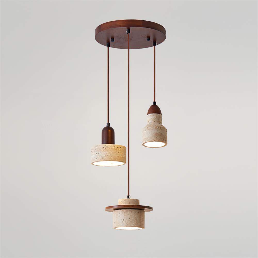 Lunara Ensemble de Lampes Suspendues Travertin