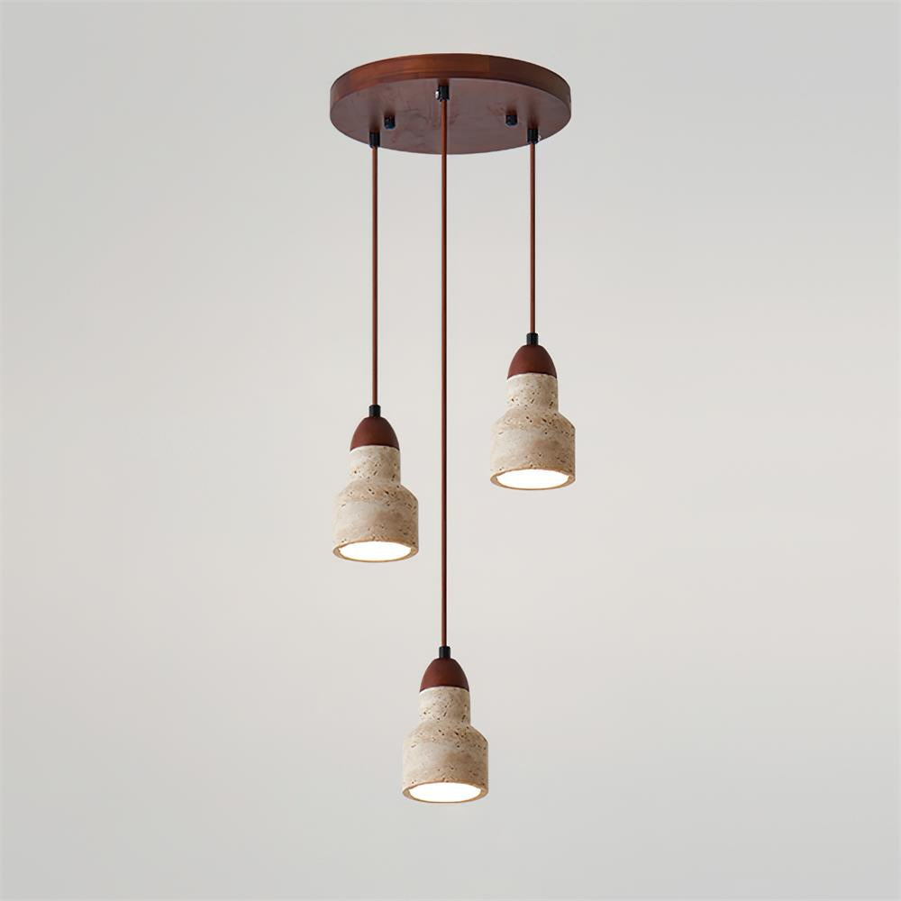 Lunara Ensemble de Lampes Suspendues Travertin