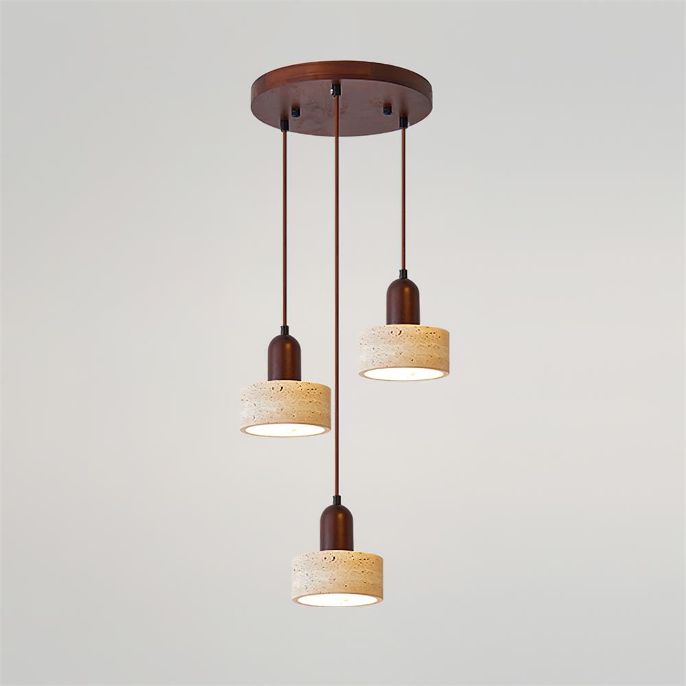 Lunara Ensemble de Lampes Suspendues Travertin