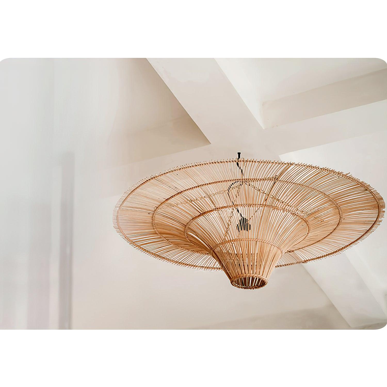 Lustra Lustre en Rattan Naturel
