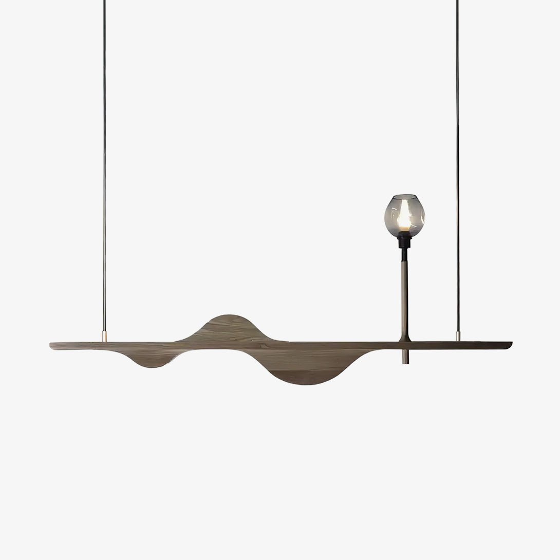 Cushais Vague Bois Pendentif Lumière