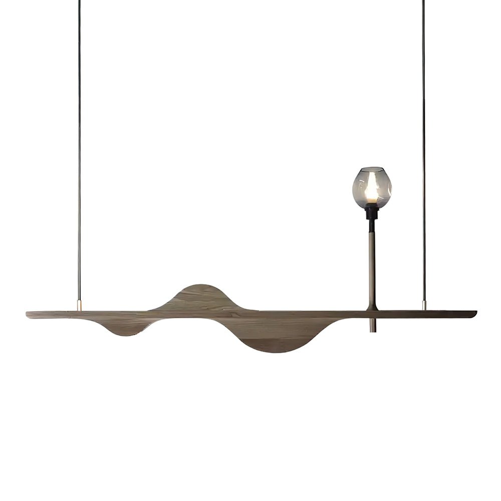 Cushais Vague Bois Pendentif Lumière