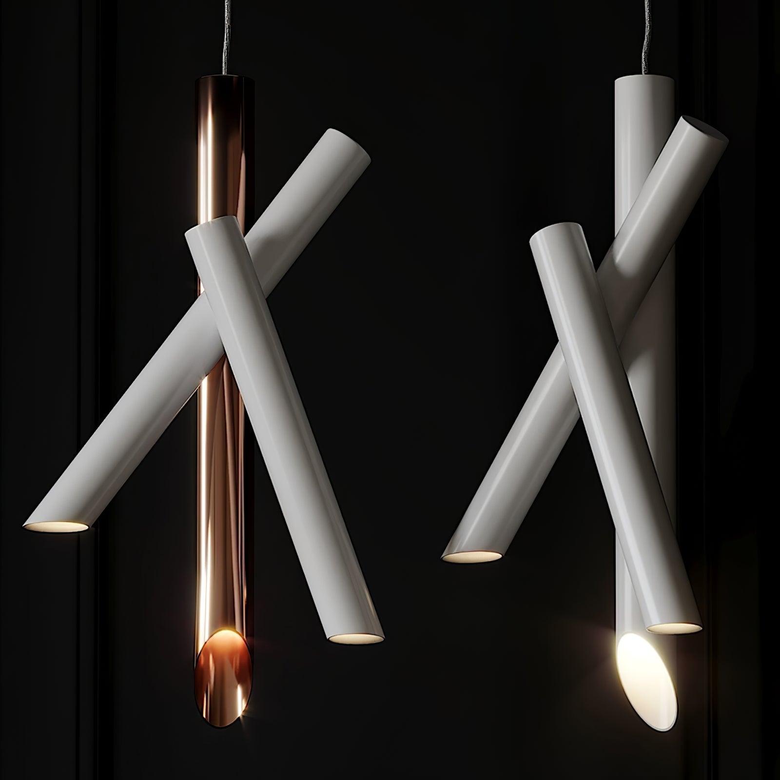 Solara Lampe suspendue tubes aluminium minimaliste