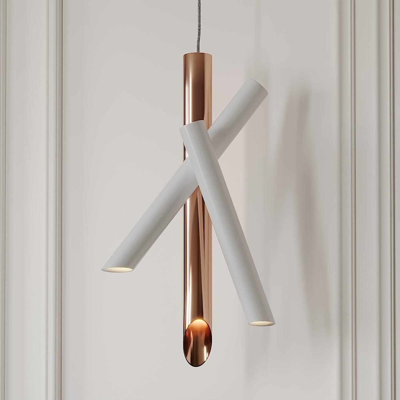 Solara Lampe suspendue tubes aluminium minimaliste