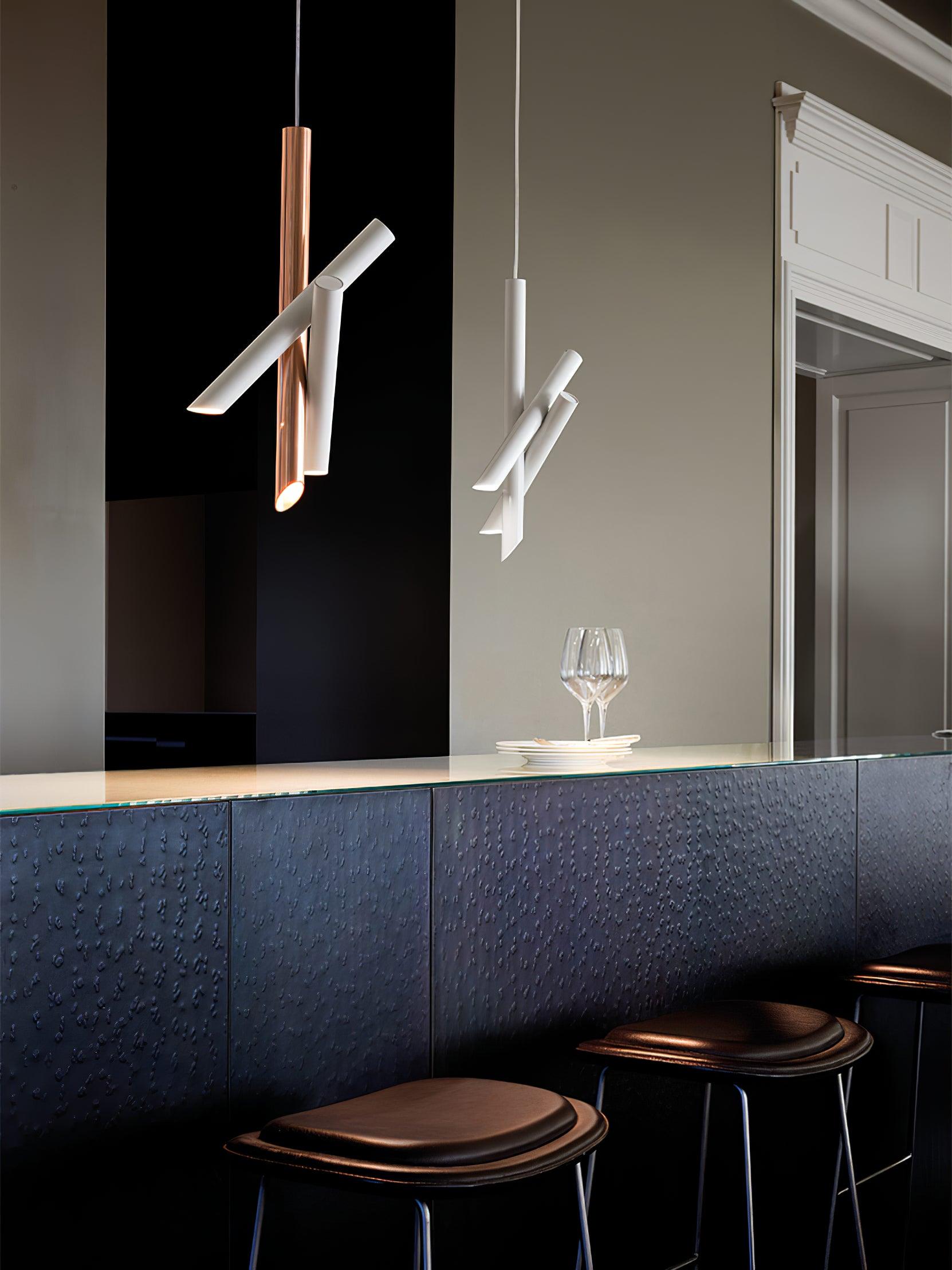 Solara Lampe suspendue tubes aluminium minimaliste