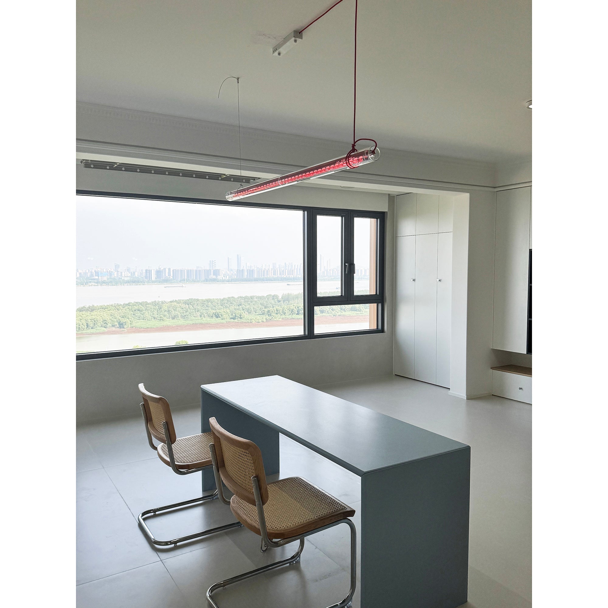 Cata Moderne Minimalisme Linéaire LED  Verre Lumière Suspension