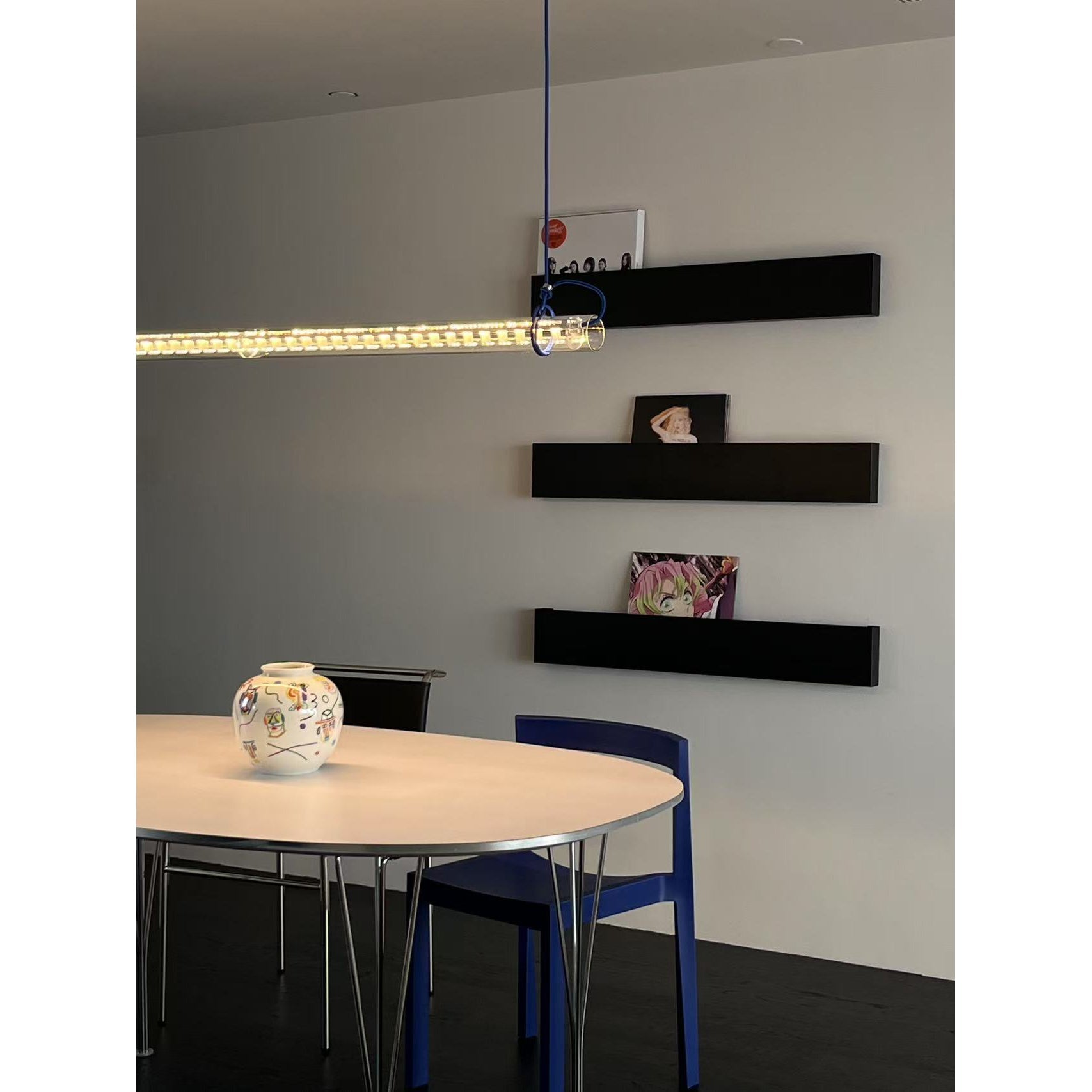 Cata Moderne Minimalisme Linéaire LED  Verre Lumière Suspension