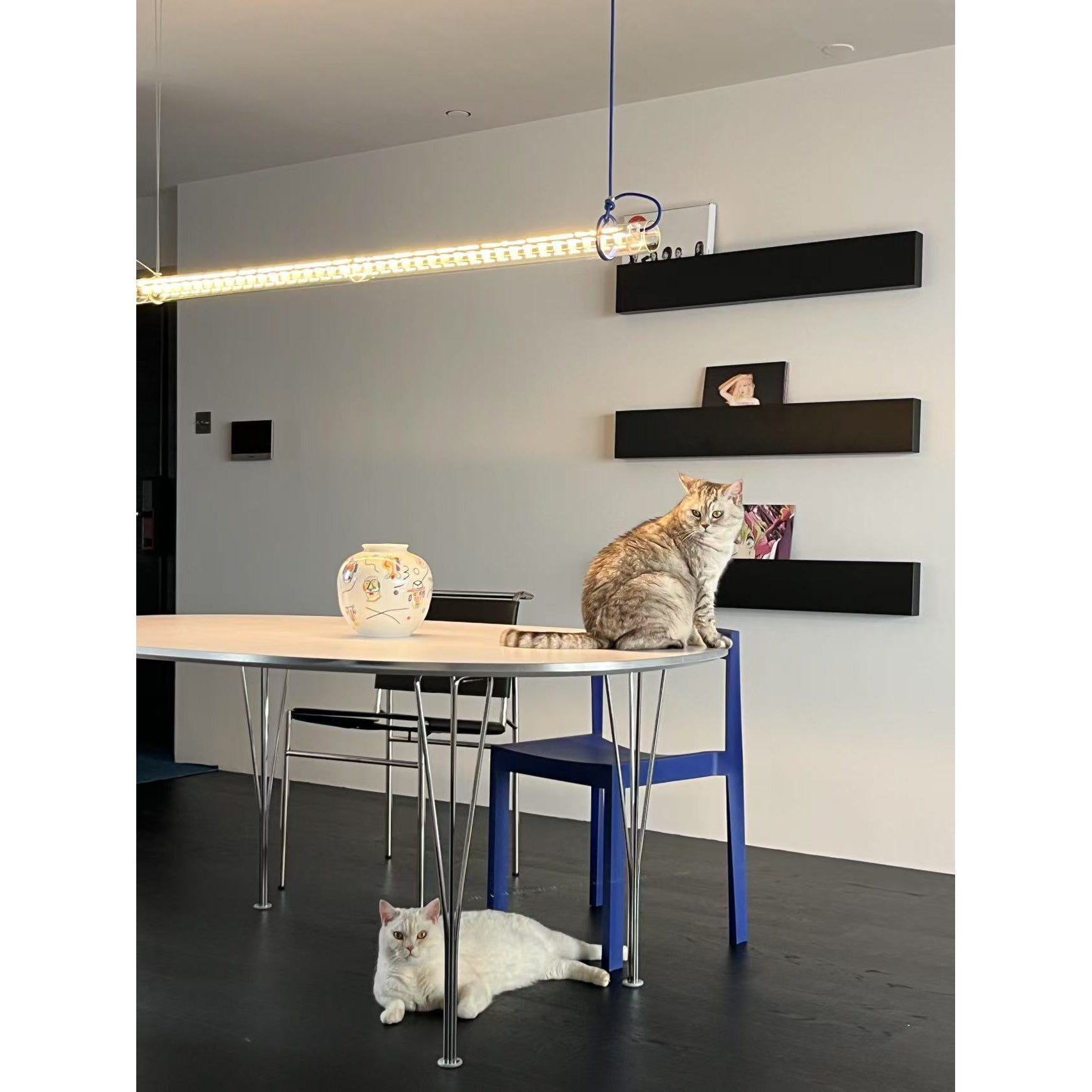 Cata Moderne Minimalisme Linéaire LED  Verre Lumière Suspension