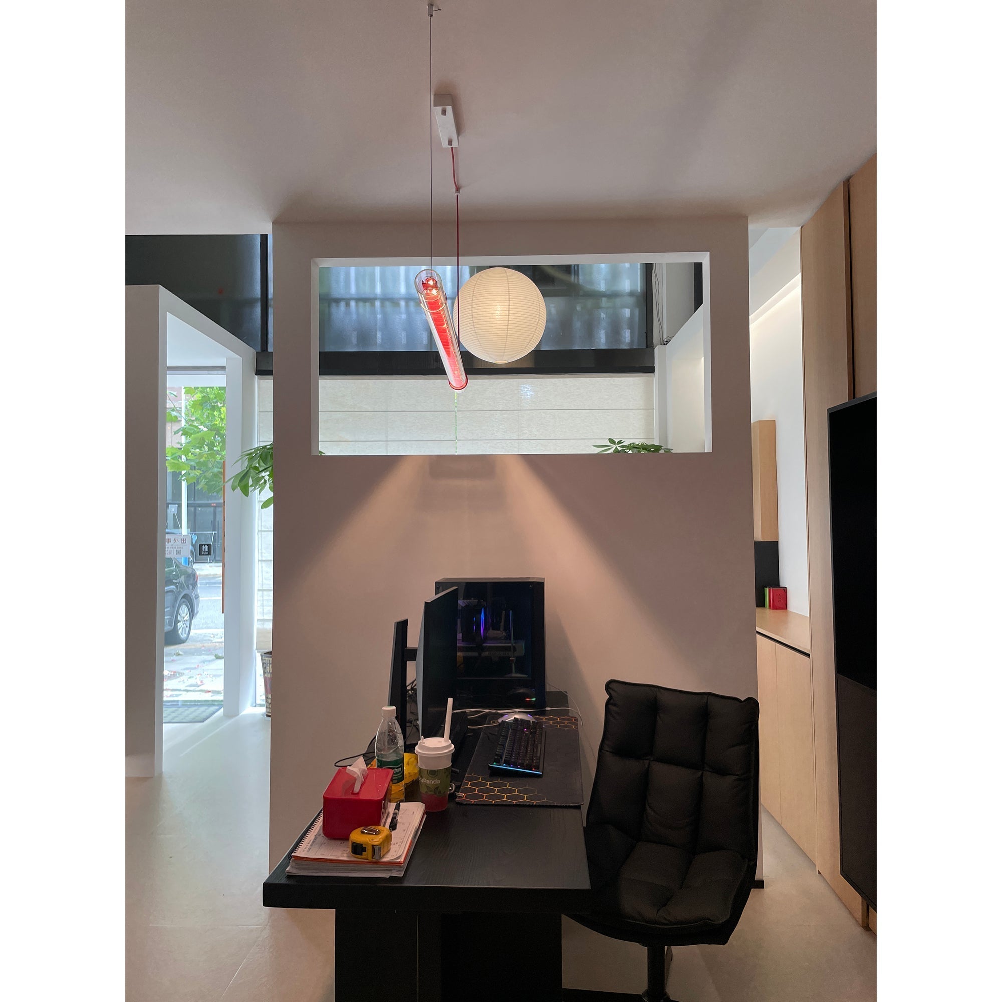 Cata Moderne Minimalisme Linéaire LED  Verre Lumière Suspension