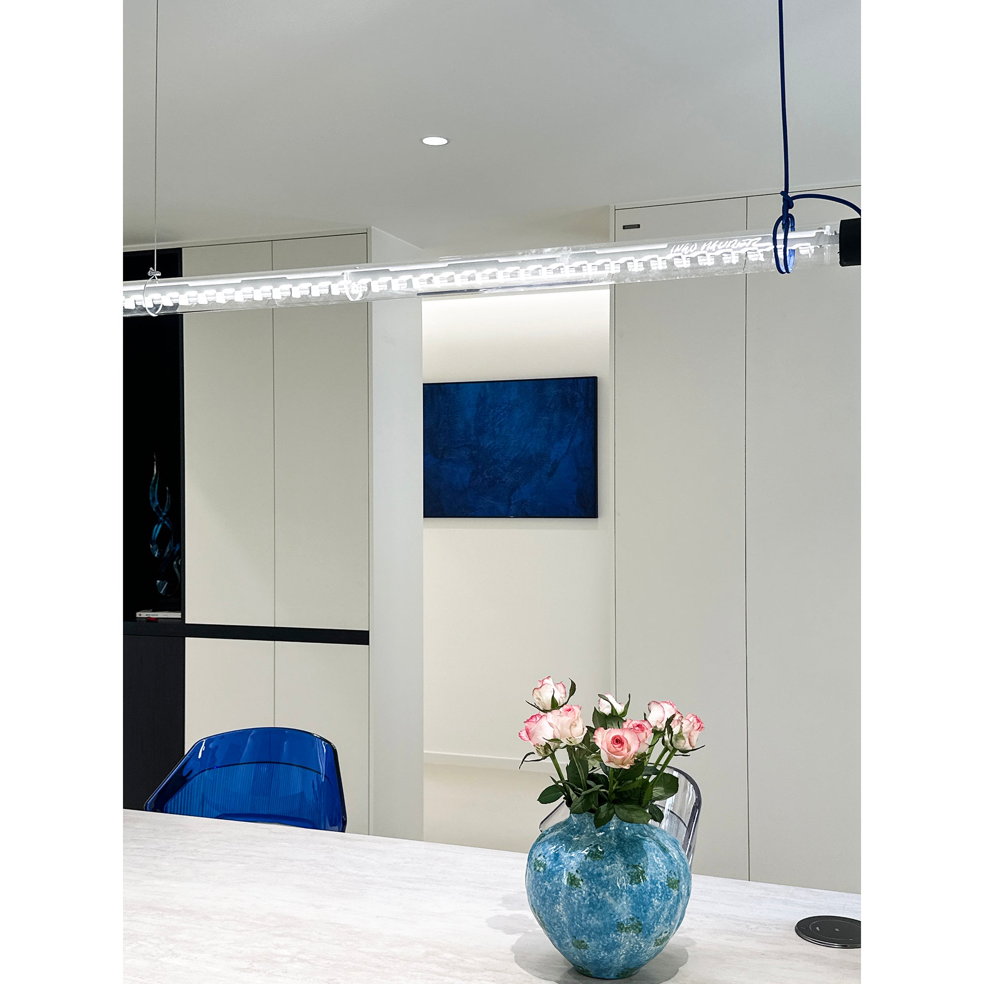 Cata Moderne Minimalisme Linéaire LED  Verre Lumière Suspension