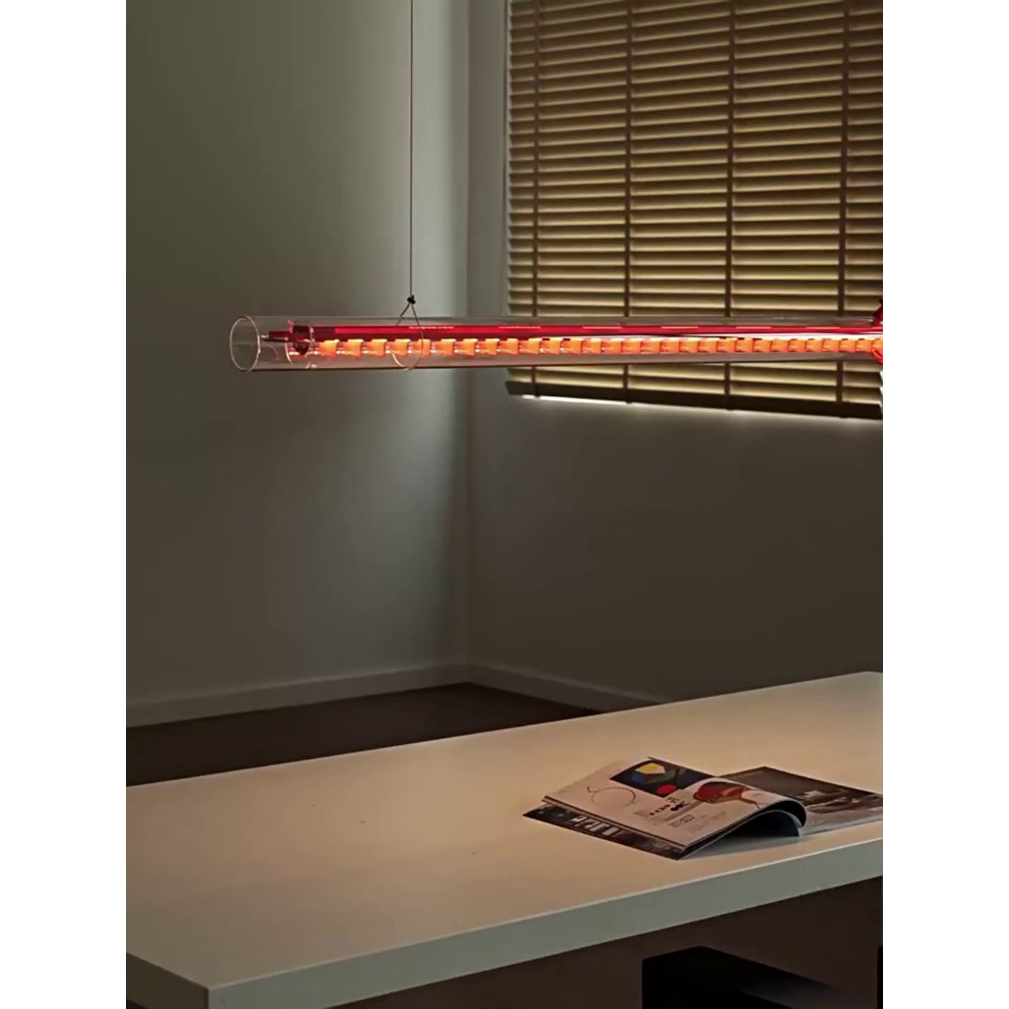 Cata Moderne Minimalisme Linéaire LED  Verre Lumière Suspension