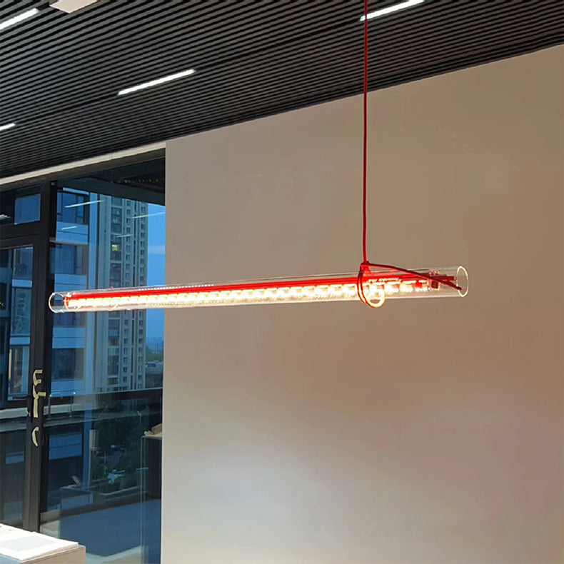 Cata Moderne Minimalisme Linéaire LED  Verre Lumière Suspension
