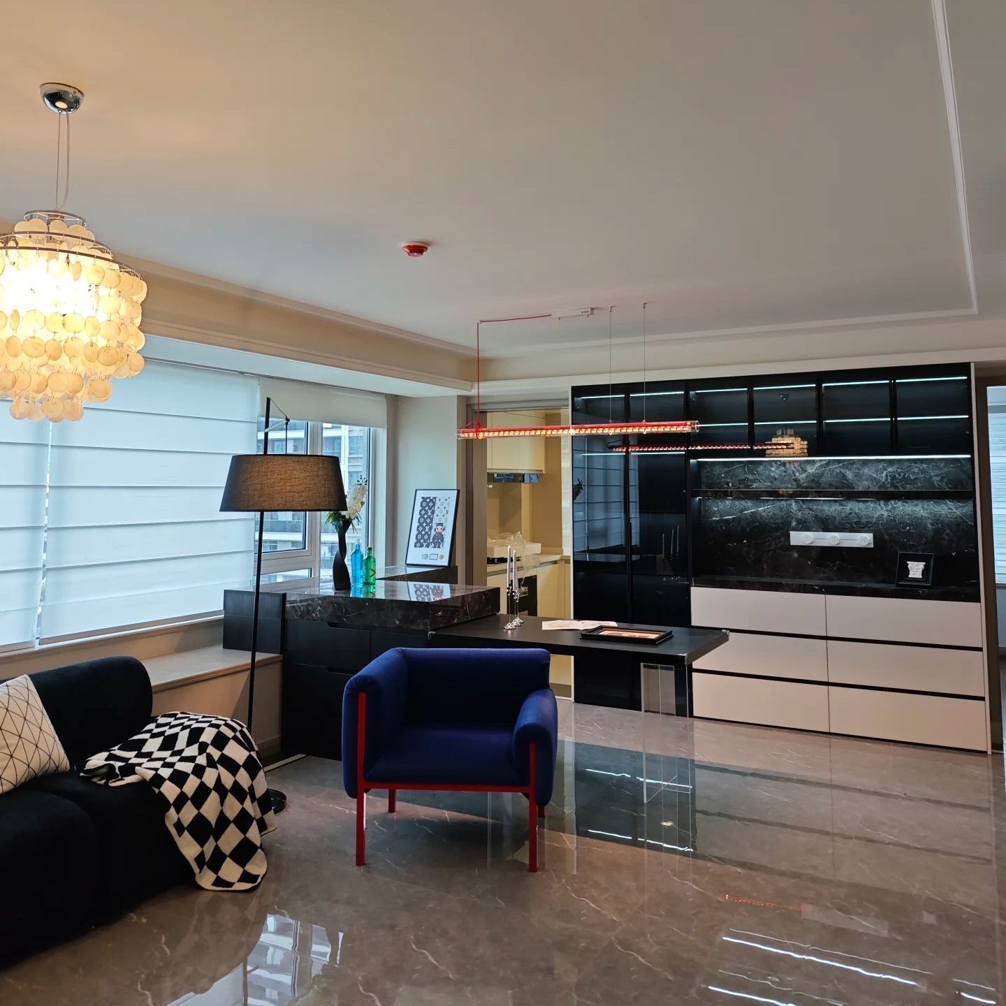 Cata Moderne Minimalisme Linéaire LED  Verre Lumière Suspension