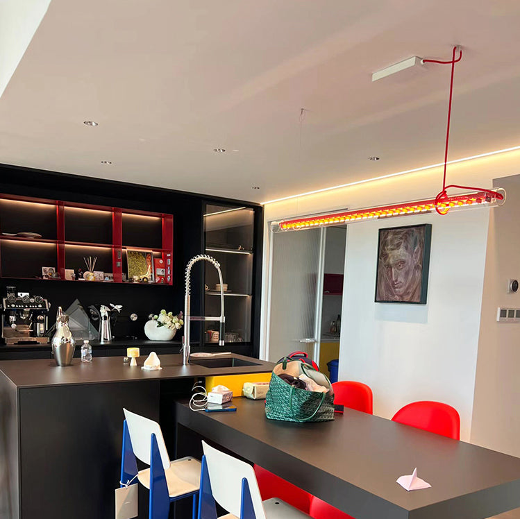 Cata Moderne Minimalisme Linéaire LED  Verre Lumière Suspension