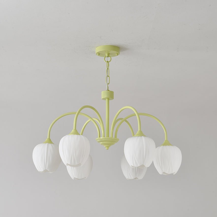 Lustra Lustre Tulipe en Verre Matcha