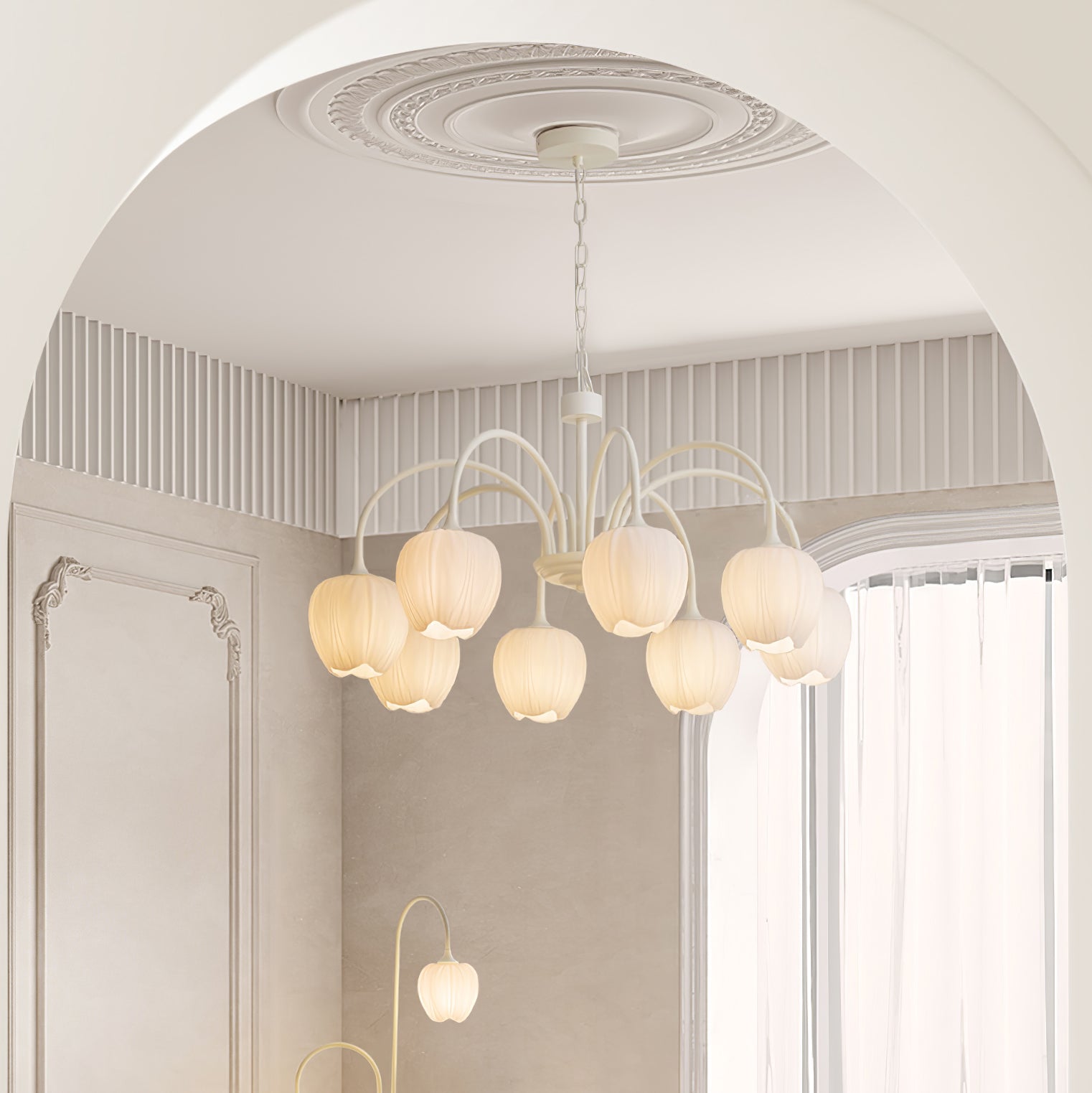 Lustra Lustre Tulipe en Verre Matcha