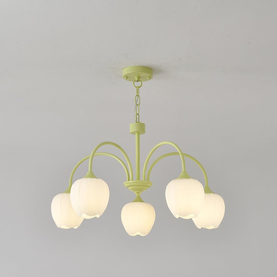 Lustra Lustre Tulipe en Verre Matcha