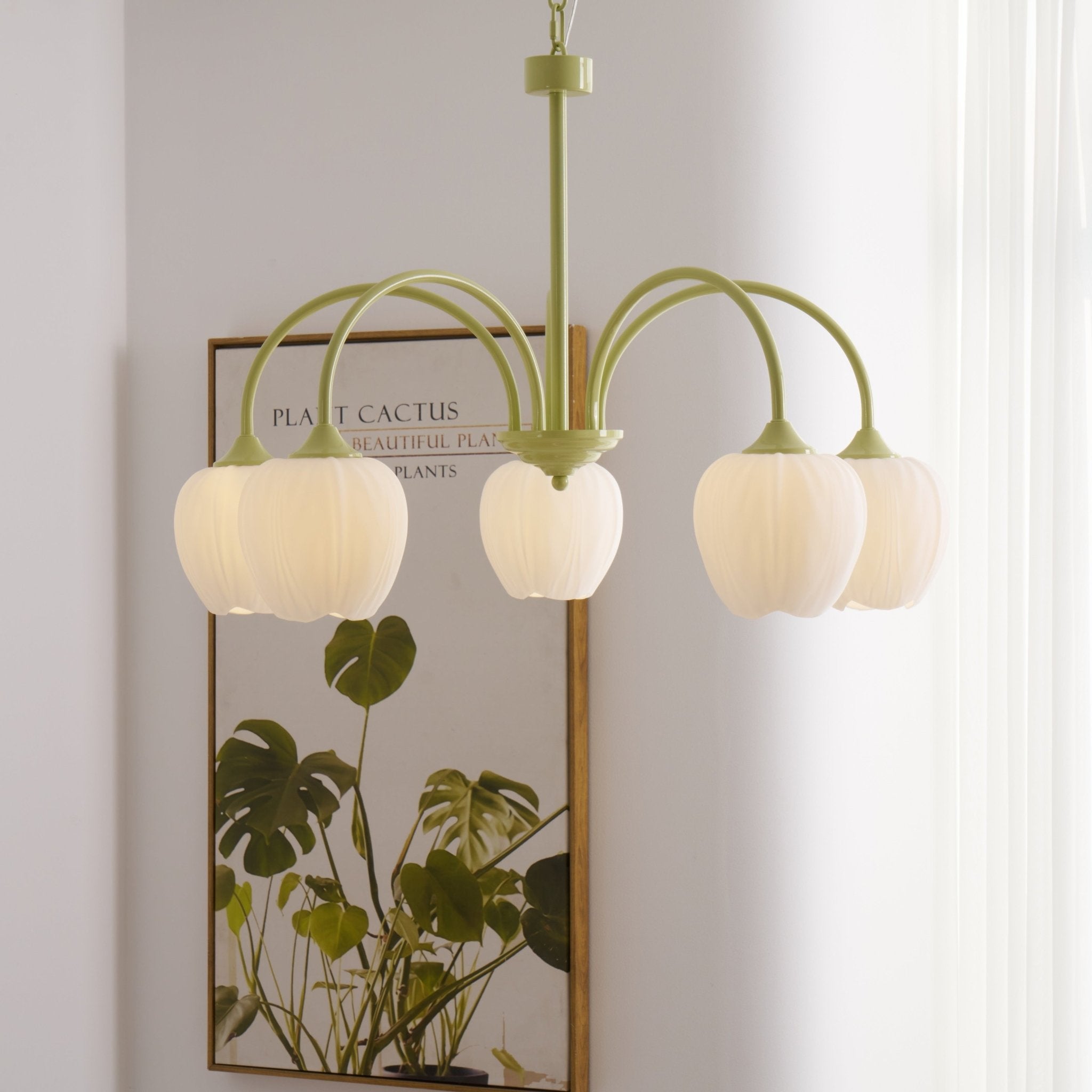 Lustra Lustre Tulipe en Verre Matcha