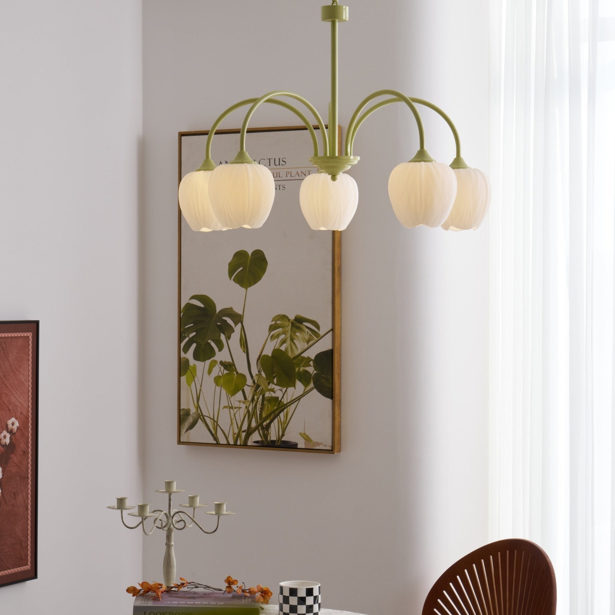 Lustra Lustre Tulipe en Verre Matcha
