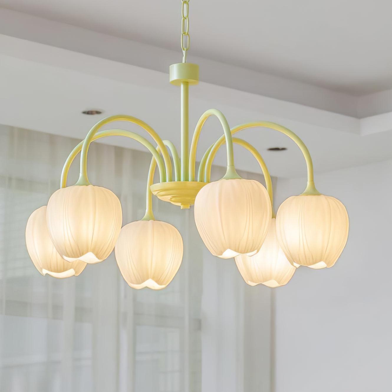 Lustra Lustre Tulipe en Verre Matcha