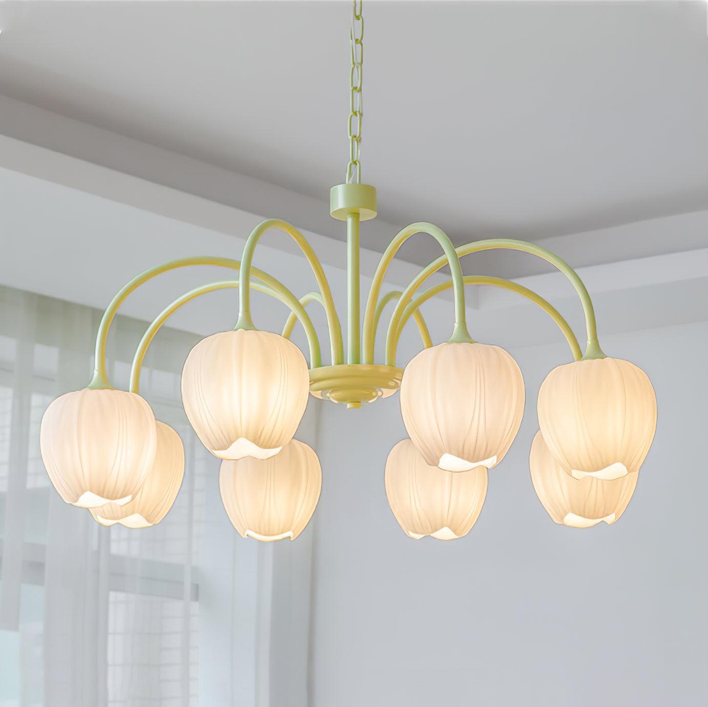 Lustra Lustre Tulipe en Verre Matcha