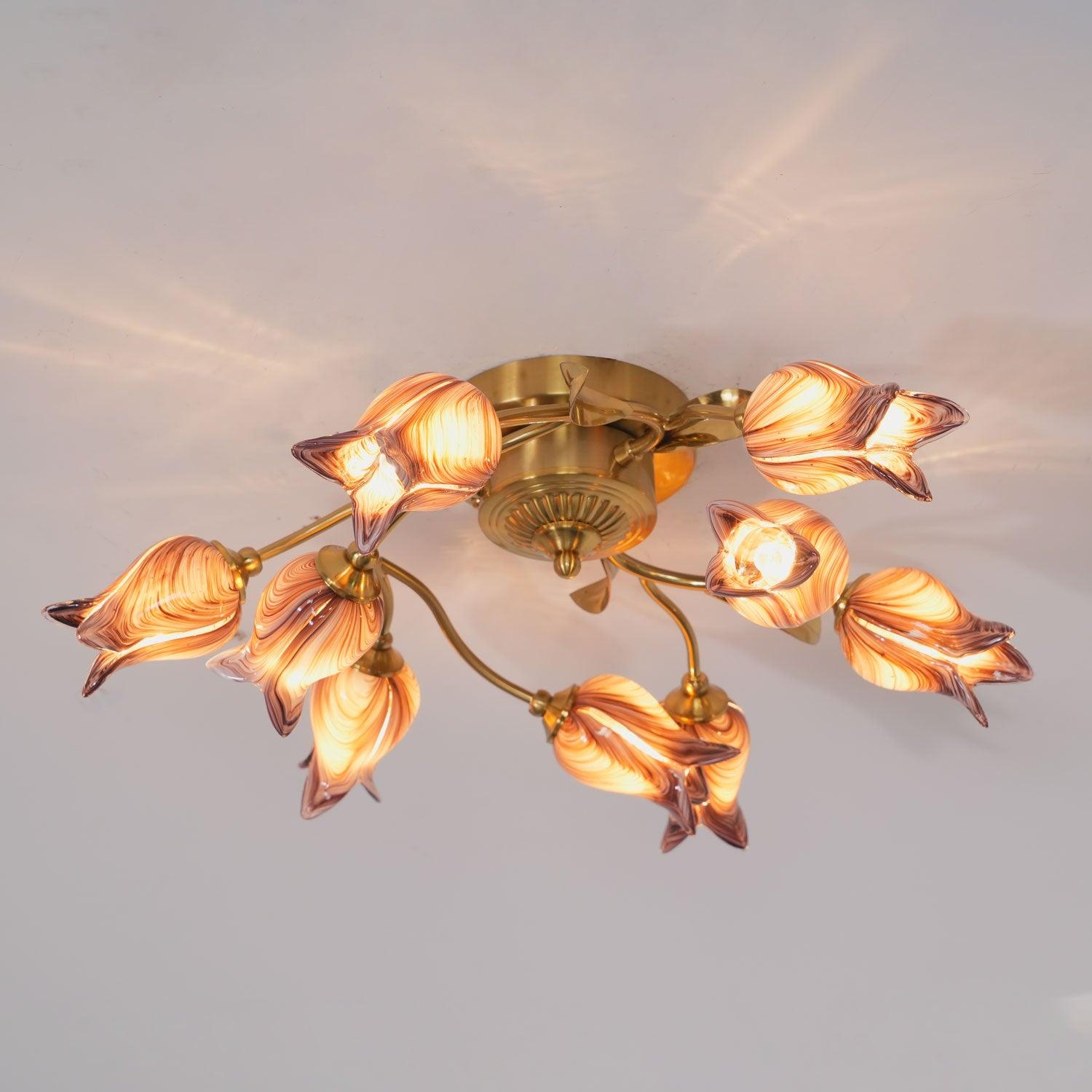 Vathaos Plafonnier en Verre Naturel