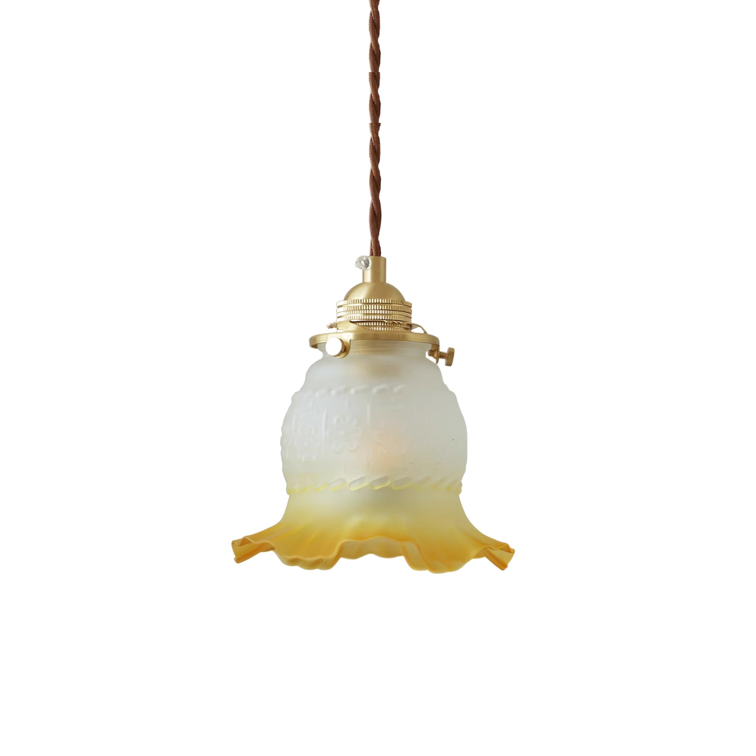 Tulips Lampe à Suspension en Verre Ambré Organique