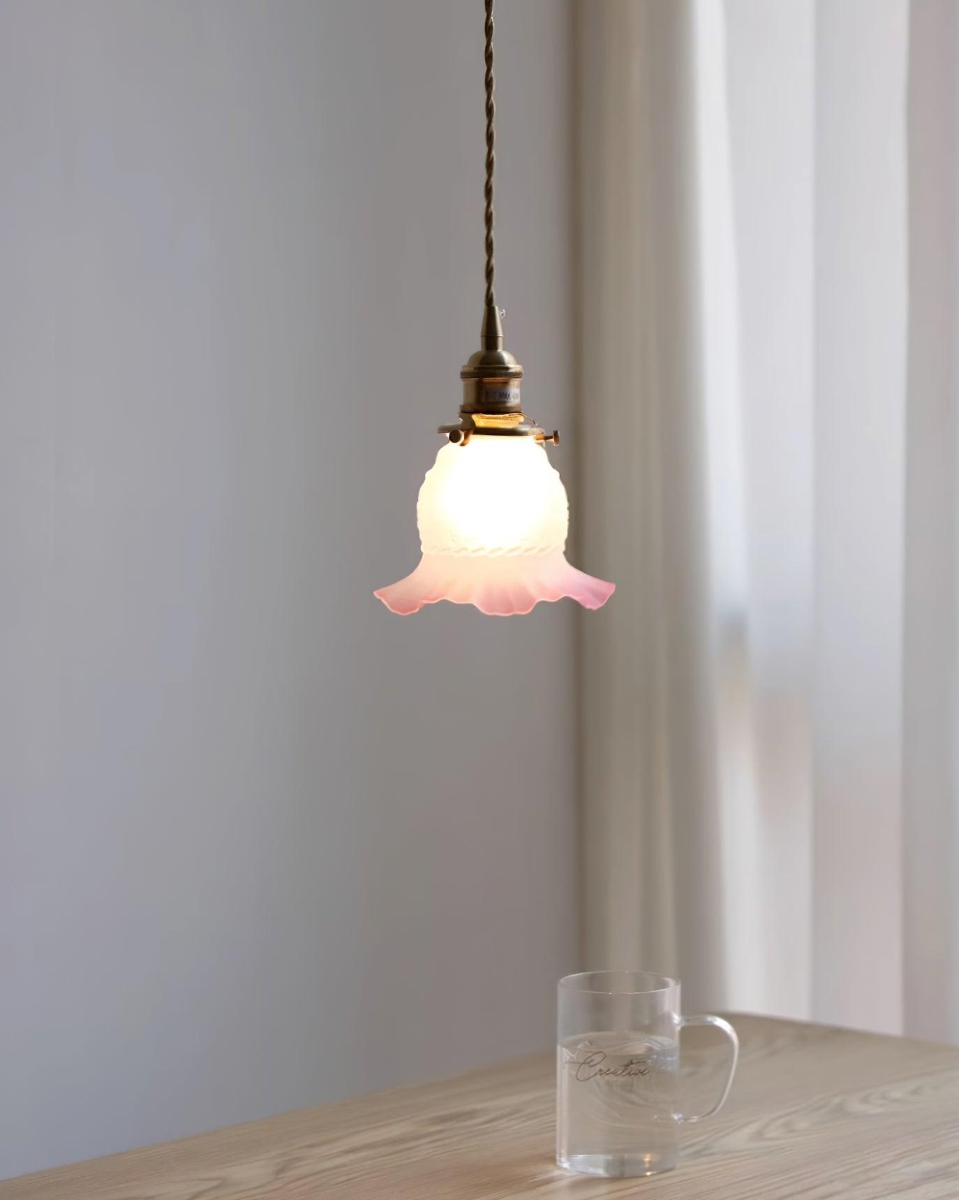 Tulips Lampe à Suspension en Verre Ambré Organique
