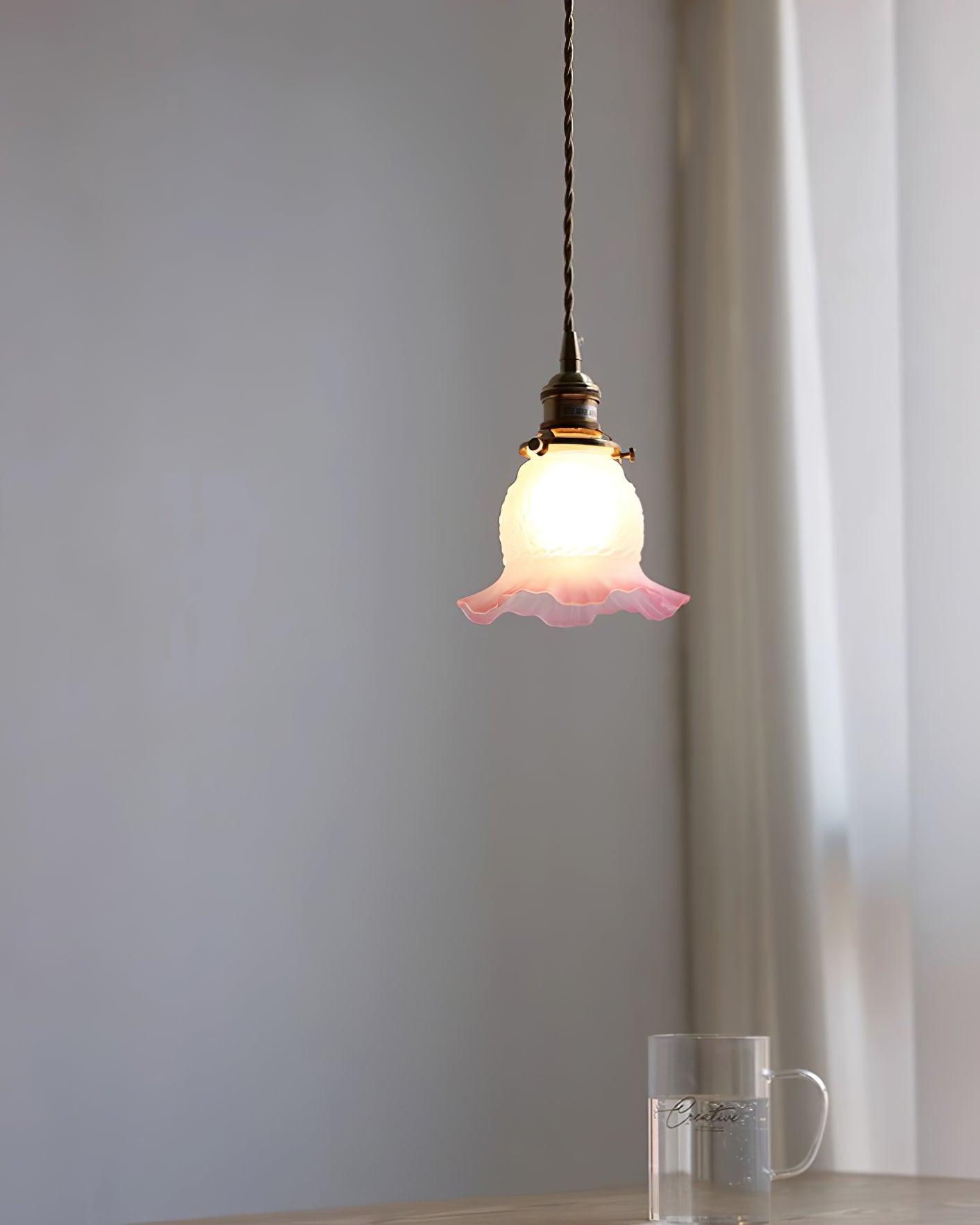 Tulips Lampe à Suspension en Verre Ambré Organique